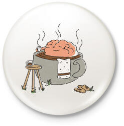 printfashion Kávé - Kitűző, hűtőmágnes - Fehér (17317538)