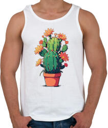 printfashion Kaktusz növény - Férfi atléta - Fehér (17080889)