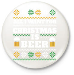 printfashion Sörös karácsonyi csúnya pulcsi - Kitűző, hűtőmágnes - Fehér (17061496)