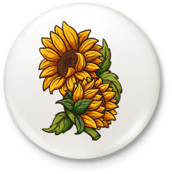 printfashion napraforgó - Kitűző, hűtőmágnes - Fehér (17262296)