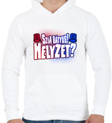 printfashion Szia bátyus! Helyzet? - Férfi kapucnis pulóver - Fehér (17292501)