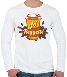 printfashion Jó reggelt kávé - Férfi hosszú ujjú póló - Fehér (16937424)