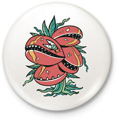 printfashion Húsevő növény - Kitűző, hűtőmágnes - Fehér (17086658)