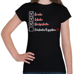 printfashion Ballagás középiskola fehér - Női póló - Fekete (17367613)