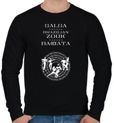 printfashion Salsa Zouk Bachata dancer S0202 white - Férfi pulóver - Fekete (16941872)