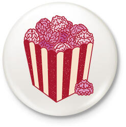 printfashion Agy popcorn - Kitűző, hűtőmágnes - Fehér (17078556)