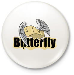 printfashion Butterfly szóvicc - Kitűző, hűtőmágnes - Fehér (17286044)