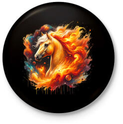 printfashion ló - Kitűző, hűtőmágnes - Fekete (17280241)