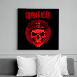 printfashion commander skull - Vászonkép - Fekete (17301451)