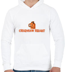 printfashion Chainsaw Heart - Férfi kapucnis pulóver - Fehér (17268698)