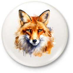 printfashion róka - Kitűző, hűtőmágnes - Fehér (16878442)