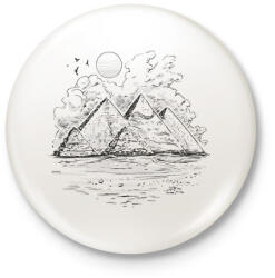 printfashion Gízai piramisok - Kitűző, hűtőmágnes - Fehér (17175830)