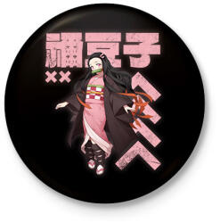 printfashion Demon Slayer Nezuko - Kitűző, hűtőmágnes - Fekete (17406833)