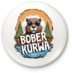 printfashion Kurwa Bober - Kitűző, hűtőmágnes - Fehér (16959368)