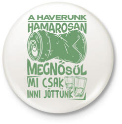 printfashion HAVERUNK MEGNŐSÜL MI CSAK INNI JÖTTÜNK - Kitűző, hűtőmágnes - Fehér (17480025)