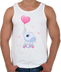 printfashion Elefánt - Férfi atléta - Fehér (16971988)