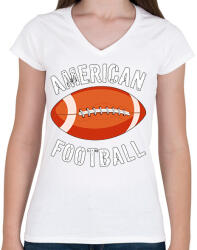 printfashion American Football - Női V-nyakú póló - Fehér (17265984)