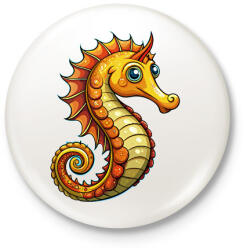 printfashion Csikóhal - Kitűző, hűtőmágnes - Fehér (16901740)