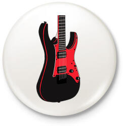 printfashion Gitár - Kitűző, hűtőmágnes - Fehér (17416932)