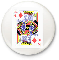printfashion Király káró - Kitűző, hűtőmágnes - Fehér (17164541)
