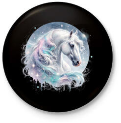 printfashion ló - Kitűző, hűtőmágnes - Fekete (17280240)