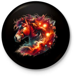 printfashion ló - Kitűző, hűtőmágnes - Fekete (17282528)