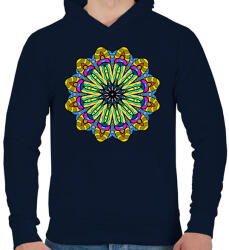 printfashion Mandala2 - Férfi kapucnis pulóver - Sötétkék (16963931)