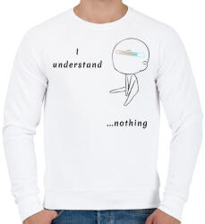 printfashion I undersatnd nothing - Férfi pulóver - Fehér (17321224)