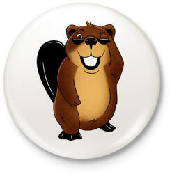 printfashion Hód - Kitűző, hűtőmágnes - Fehér (17059696)