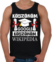 printfashion Köszönöm Google, Köszönöm Wikipédia - Férfi atléta - Fekete (17358947)