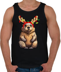 printfashion Rénszarvas bober. 2 - Férfi atléta - Fekete (17106537)