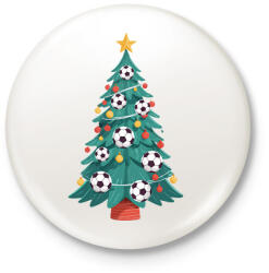 printfashion Focis karácsonyfa - Kitűző, hűtőmágnes - Fehér (17010198)