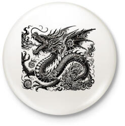 printfashion Sárkány - Kitűző, hűtőmágnes - Fehér (17196058)