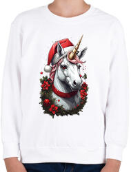 printfashion Karácsonyi unikornis - Gyerek pulóver - Fehér (17020355)