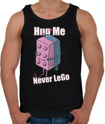 printfashion Hug me and never Lego - Férfi atléta - Fekete (17286065)