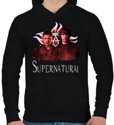 printfashion supernatural - Férfi kapucnis pulóver - Fekete (17452534)