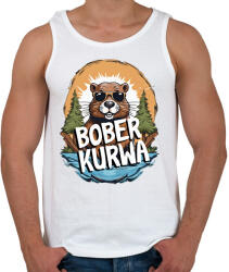 printfashion Kurwa Bober - Férfi atléta - Fehér (16958938)