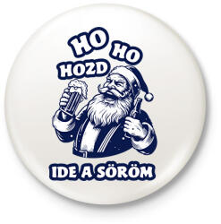 printfashion Sörös Mikulás - Kitűző, hűtőmágnes - Fehér (16893289)