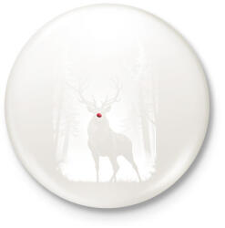 printfashion Rudolf a rénszarvas - Kitűző, hűtőmágnes - Fehér (17171721)