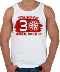 printfashion Nem vagyok 30 hanem dupla 15 - Egyedi számokkal - Férfi atléta - Fehér (17209598)