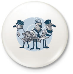 printfashion Matróz sirályok - Kitűző, hűtőmágnes - Fehér (17140676)