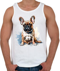 printfashion francia bulldog - Férfi atléta - Fehér (17189348)