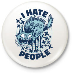 printfashion Antiszociális macska - Kitűző, hűtőmágnes - Fehér (17037526)