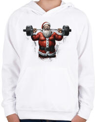printfashion Gyúrós mikulás - Gyerek kapucnis pulóver - Fehér (17012721)
