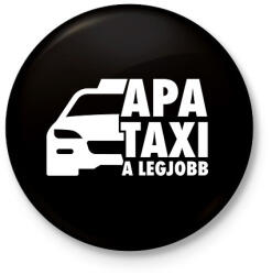 printfashion Apa taxi fehér - Kitűző, hűtőmágnes - Fekete (17462373)