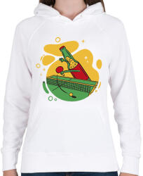 printfashion Beer pong - Női kapucnis pulóver - Fehér (17059917)