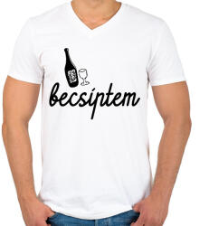 printfashion Becsíptem - Férfi V-nyakú póló - Fehér (17338089)