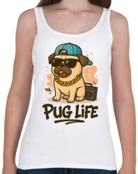 printfashion Pug Life - Női atléta - Fehér (17439501)