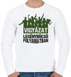printfashion Vigyázat legénybúcsú folyamatban - Férfi pulóver - Fehér (17467047)