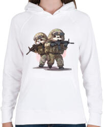 printfashion Katona lajhárok - Női kapucnis pulóver - Fehér (17164962)